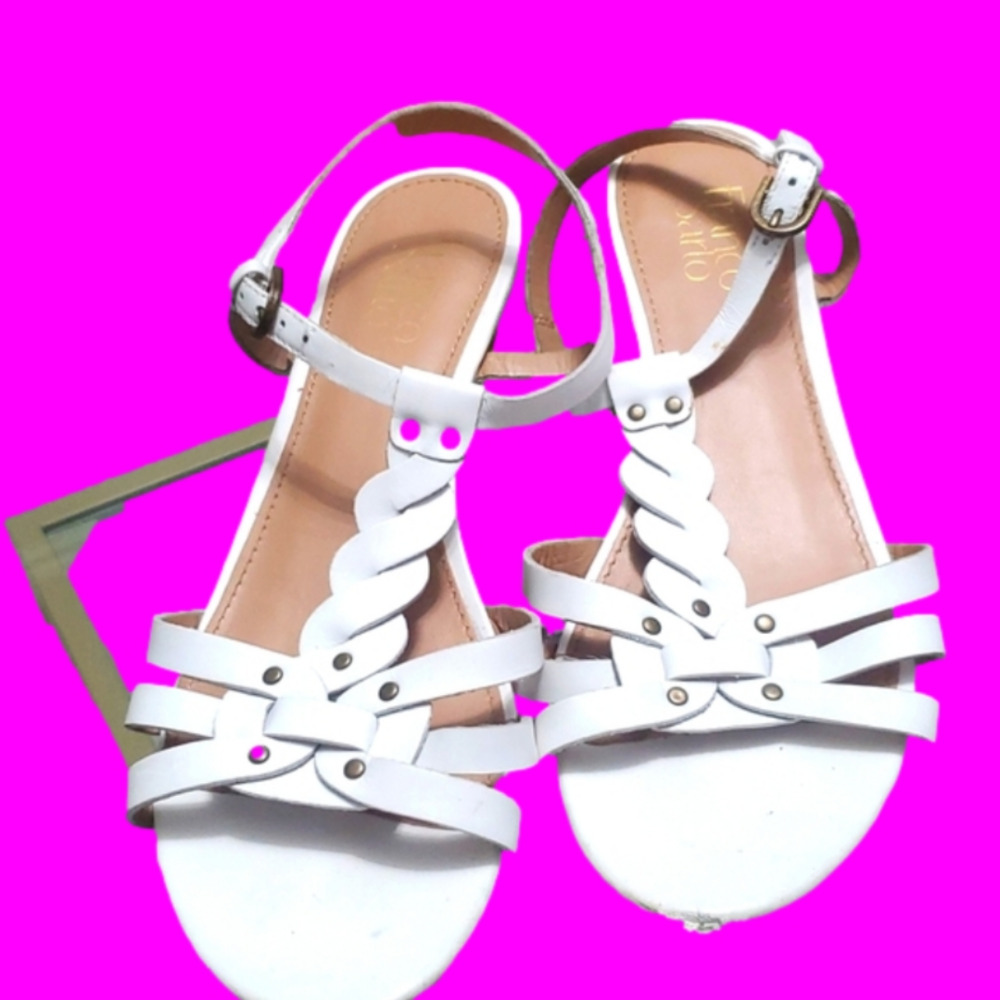 Franco Sarto white leather Sandals 8 1/2